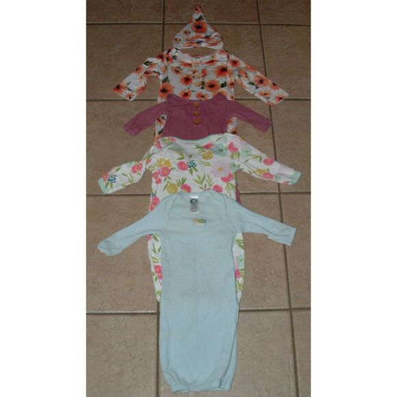 Girls Sz 0-6 Months Multicolored 4 Pc Sleeper Sleepsacks CLOUD ISLAND GERBER - Picture 1 of 7